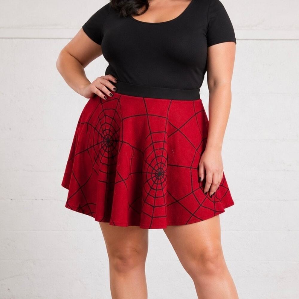 ELHOFFER Spiderweb Skater Skirt XL | Spider-Inspired | Pockets | Made in USA